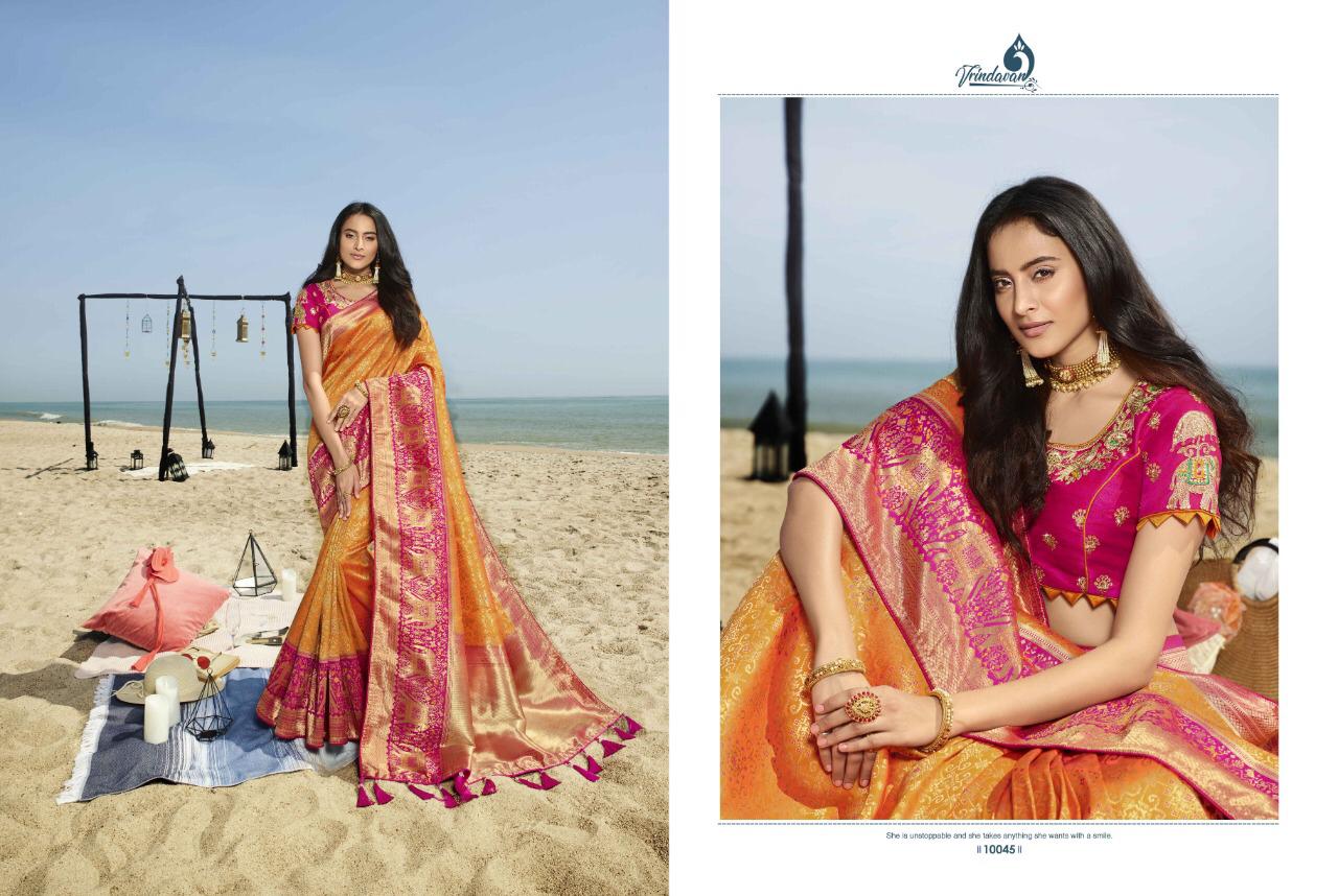 Vrindavan Vol 7 By Royal 10043 Series Silk Jacquard Banarasi Ethnic Saree Catalogue