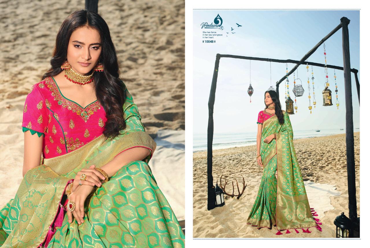 Vrindavan Vol 7 By Royal 10043 Series Silk Jacquard Banarasi Ethnic Saree Catalogue