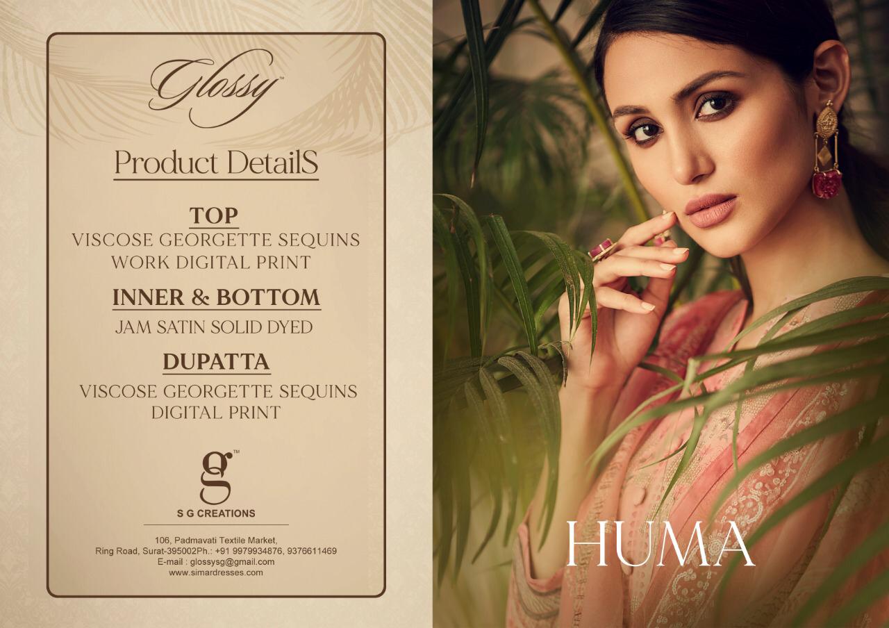 Glossy Launch Huma 81-88 Series Georgette Sequence Work Latest Designs Dresses