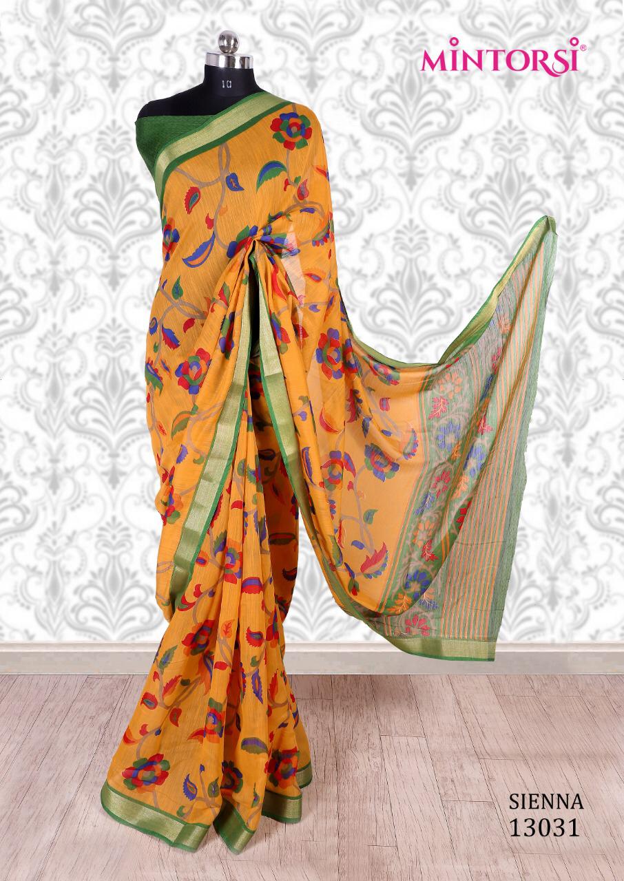 Mintorsi Sienna Cotton Silk Printed Saree For Daily Wear