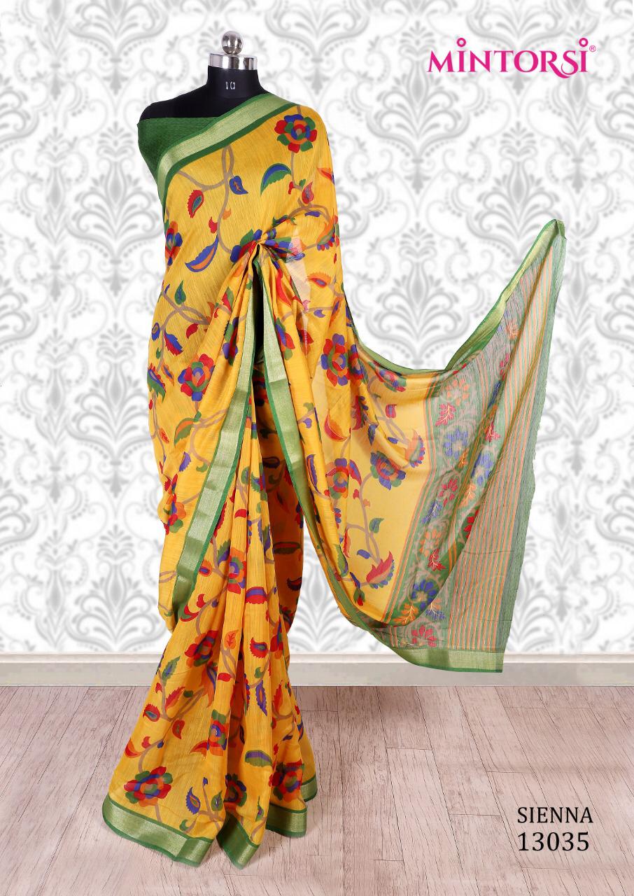 Mintorsi Sienna Cotton Silk Printed Saree For Daily Wear