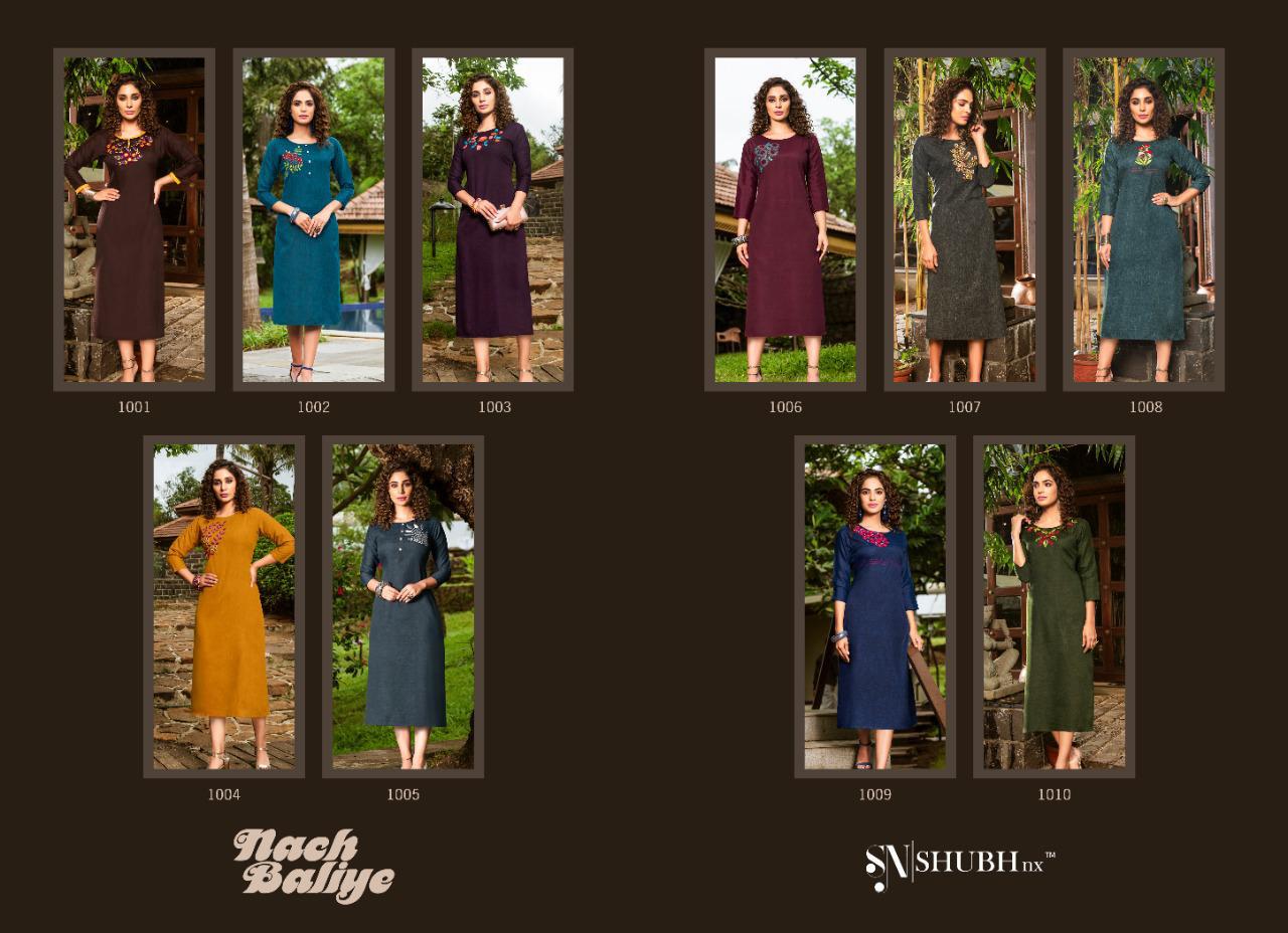 Nach Baliye By Shubh Nx Slub Mirror Work Kurtis