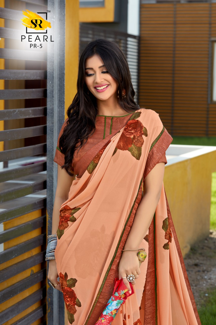 Sr Brand Pearl Weghtless Printed Soft Saree Authorized Dealer In Surat