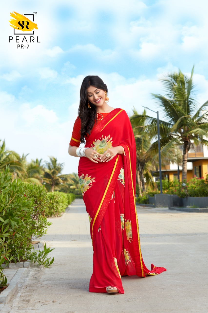 Sr Brand Pearl Weghtless Printed Soft Saree Authorized Dealer In Surat