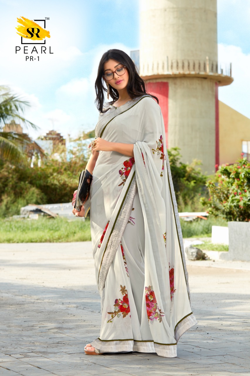 Sr Brand Pearl Weghtless Printed Soft Saree Authorized Dealer In Surat