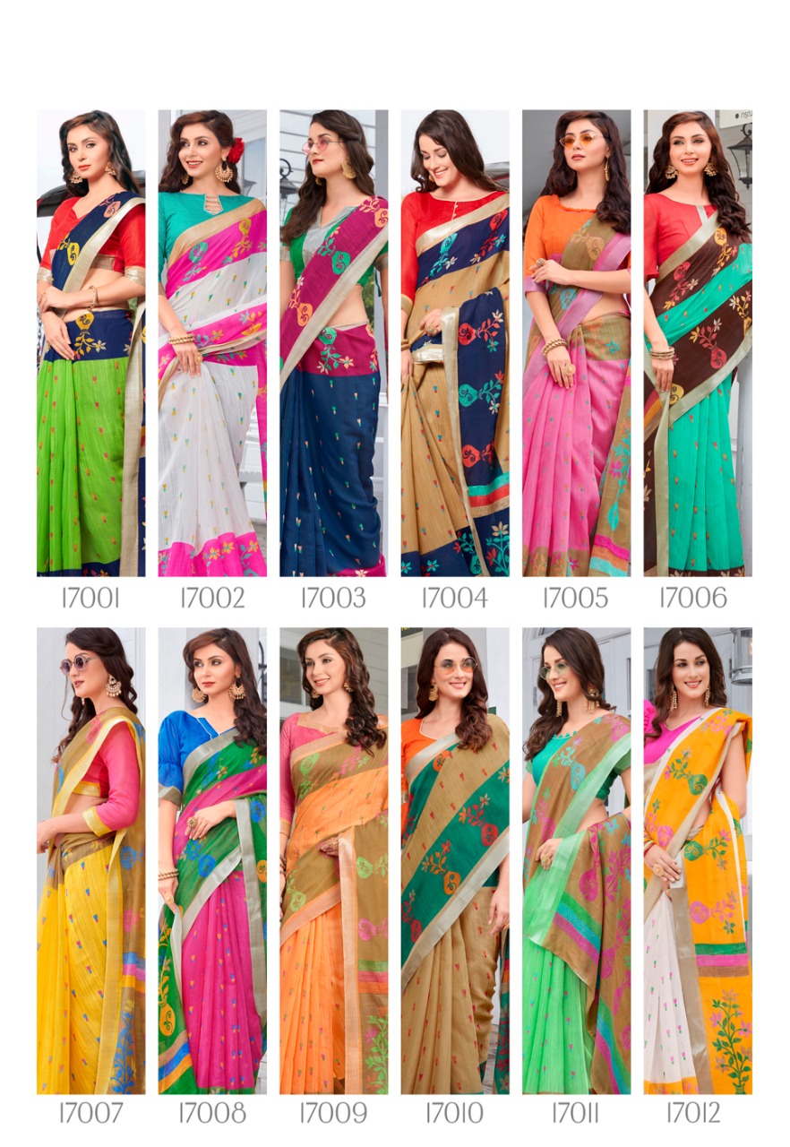 Sonia Silks Present Ikkat Pattu Part 1 Cotton Linen With Silver Jari Border Saree Authorized Seller