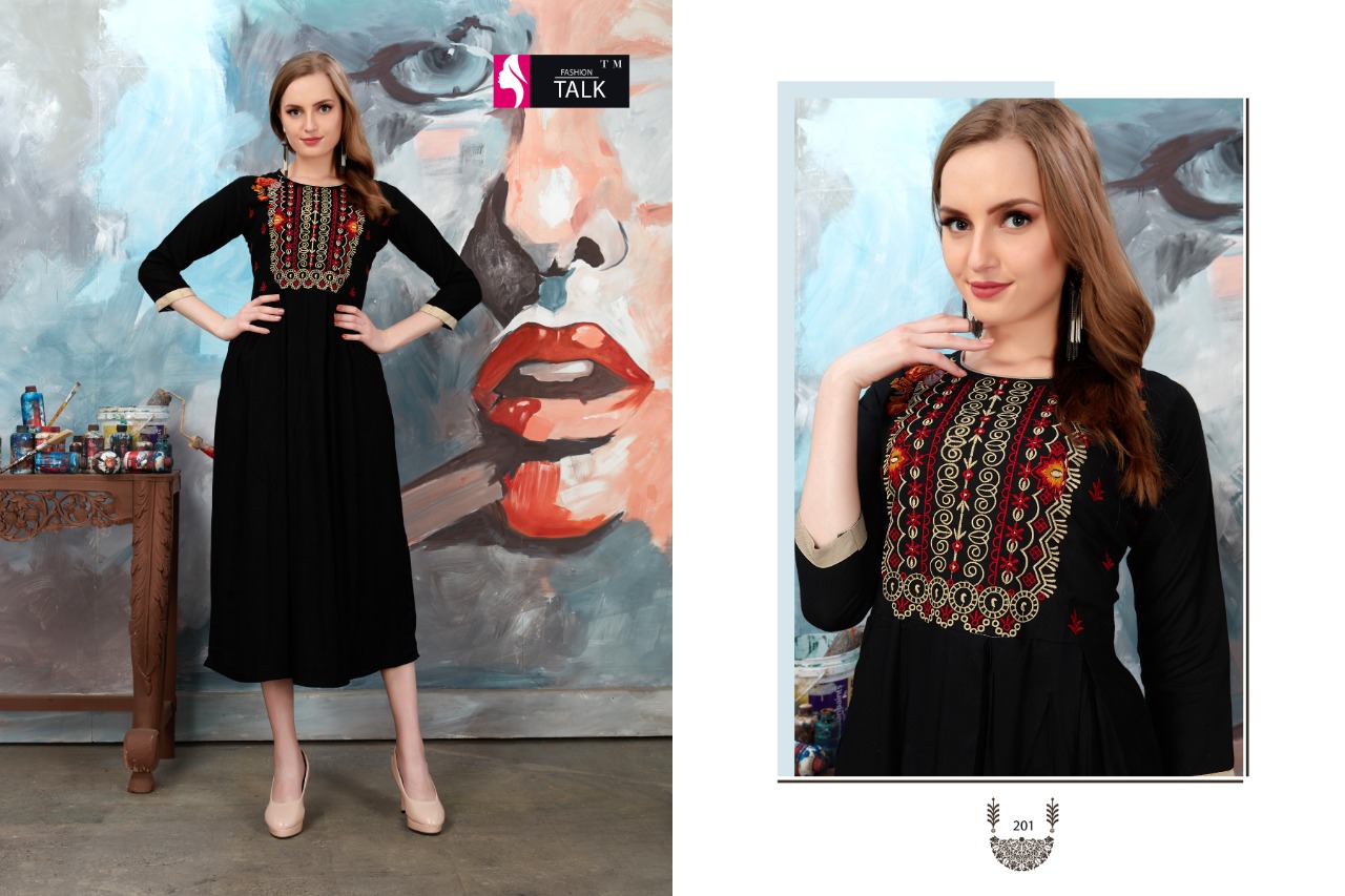 Alankar Vol 2 By Fashion Talk Rayon Embroidery Good Looking Kurti Catalogue