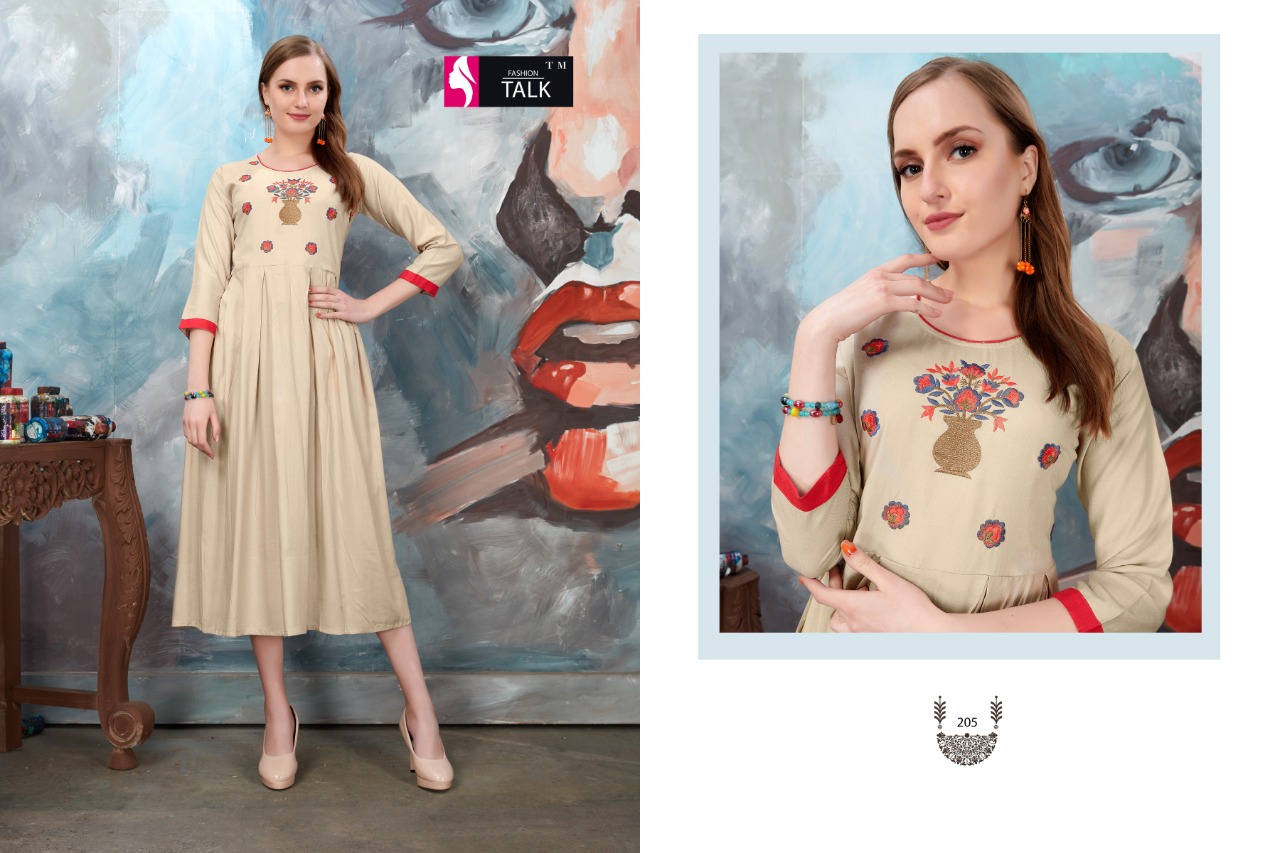 Alankar Vol 2 By Fashion Talk Rayon Embroidery Good Looking Kurti Catalogue