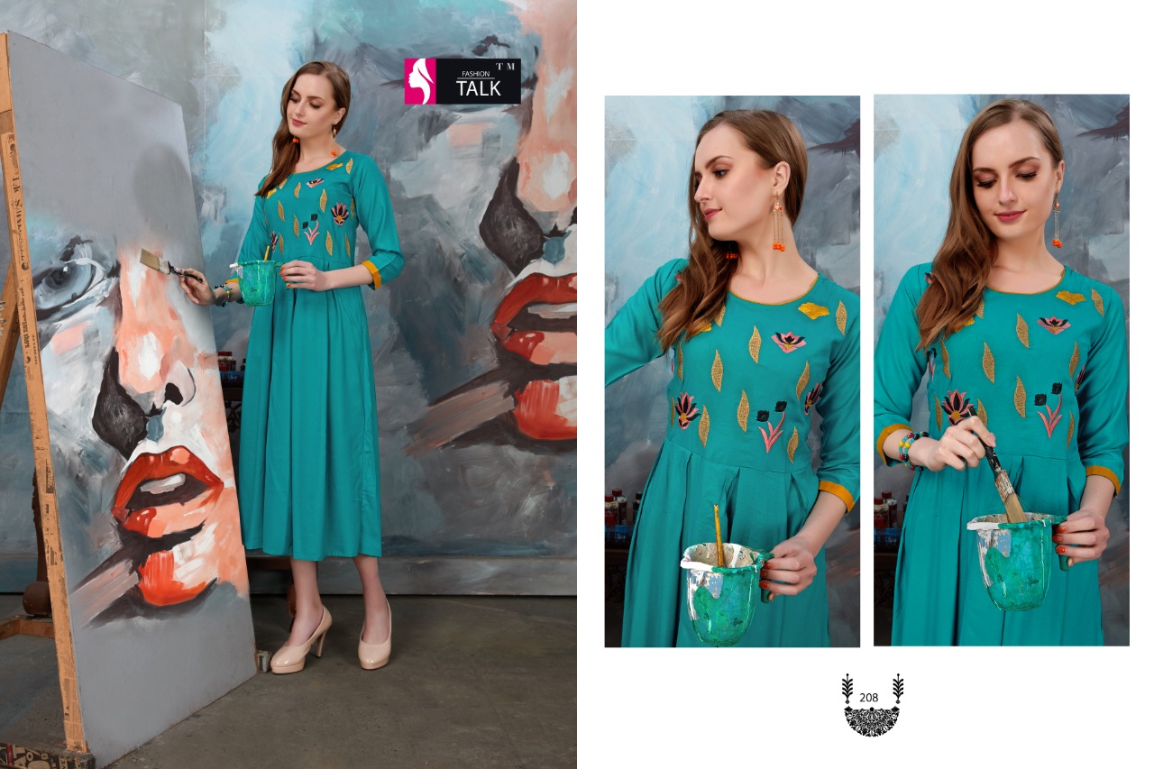 Alankar Vol 2 By Fashion Talk Rayon Embroidery Good Looking Kurti Catalogue