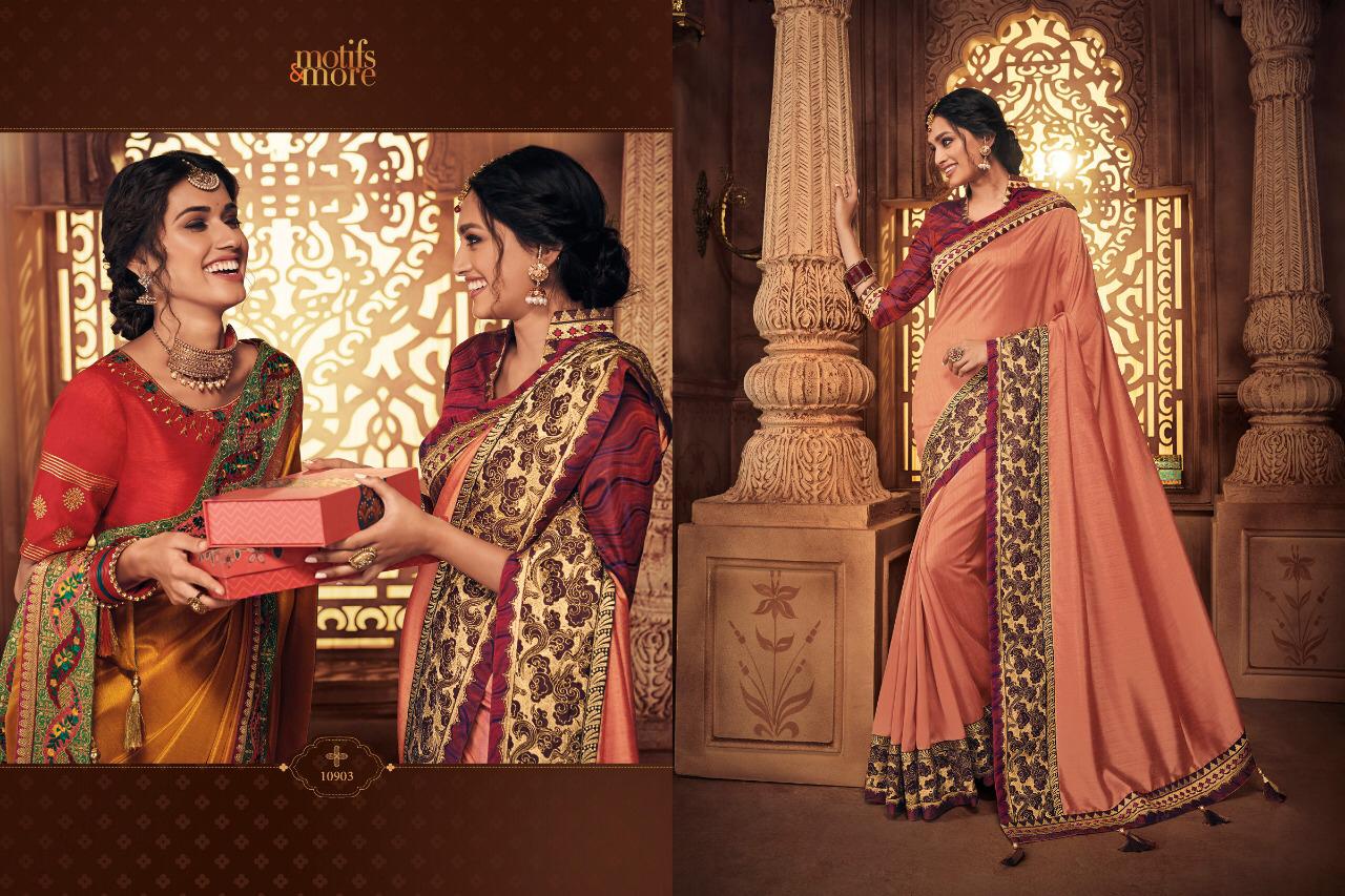Motifs And More Vol 9 10901-10916 Series Exclusive Designs Of Saris For Diwali 2019
