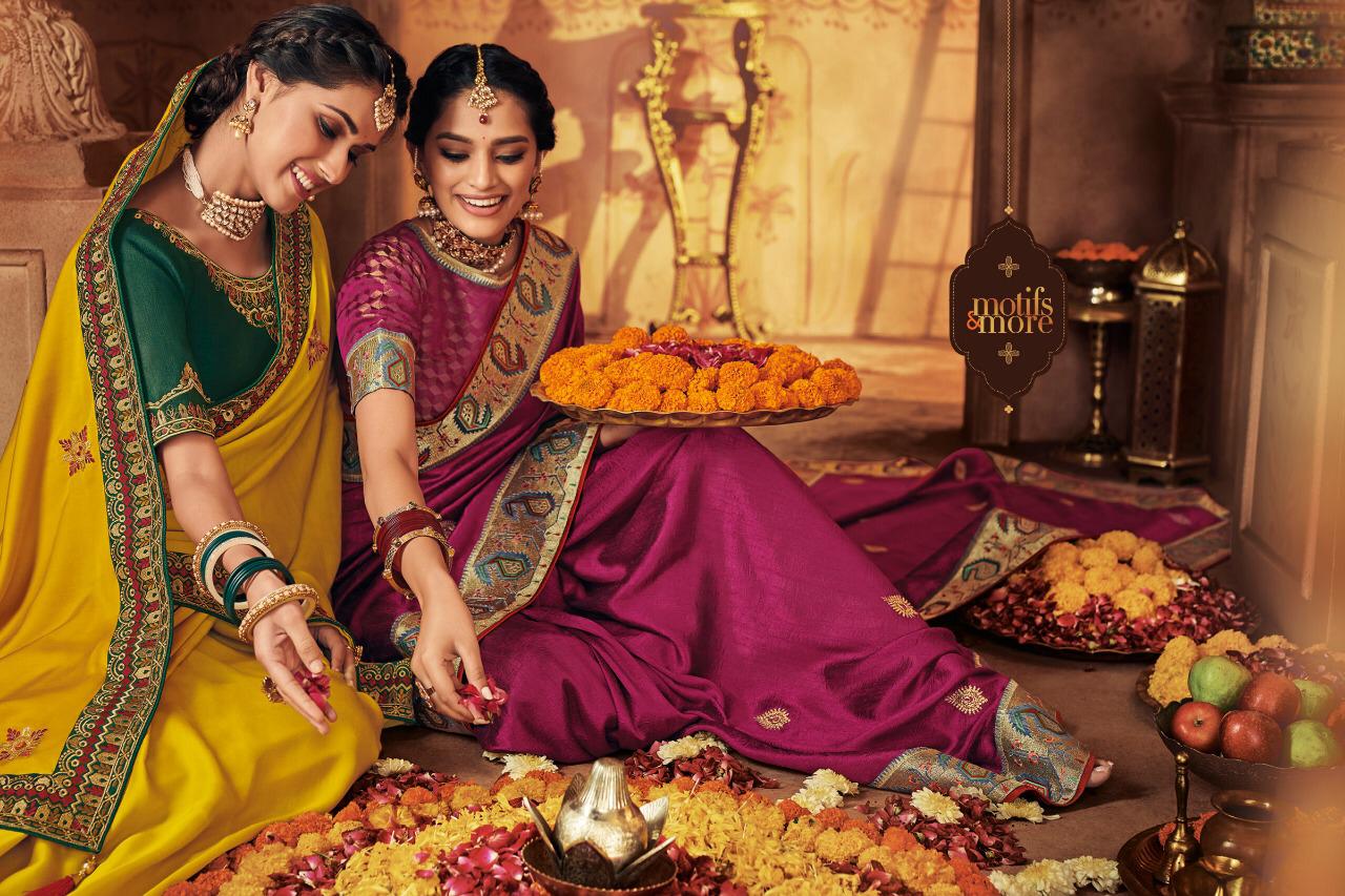Motifs And More Vol 9 10901-10916 Series Exclusive Designs Of Saris For Diwali 2019