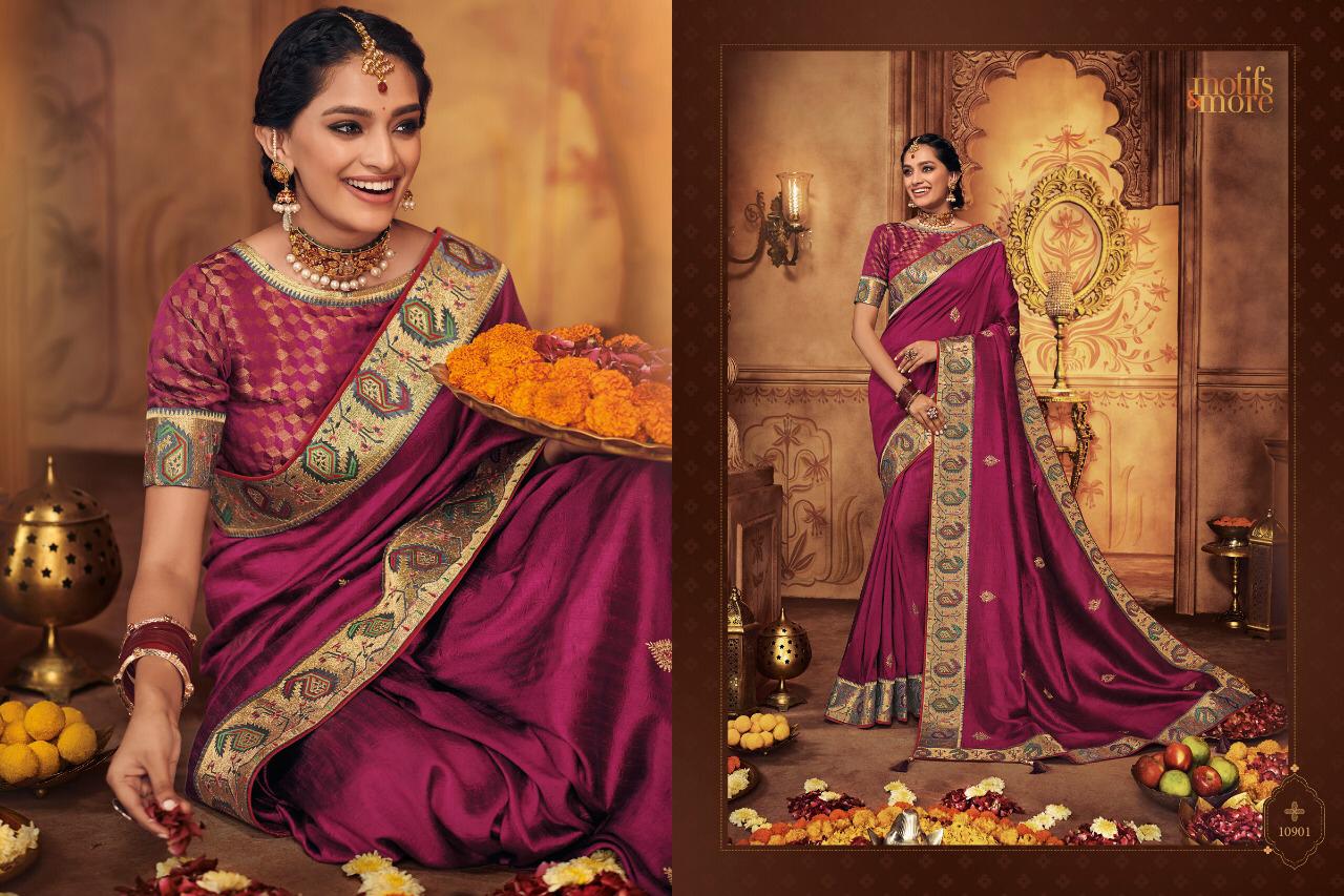 Motifs And More Vol 9 10901-10916 Series Exclusive Designs Of Saris For Diwali 2019