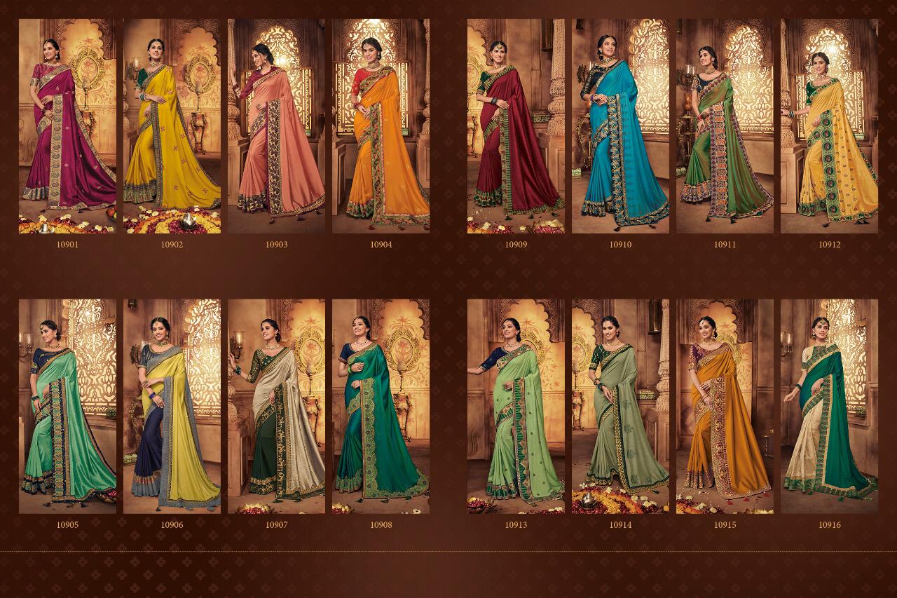 Motifs And More Vol 9 10901-10916 Series Exclusive Designs Of Saris For Diwali 2019