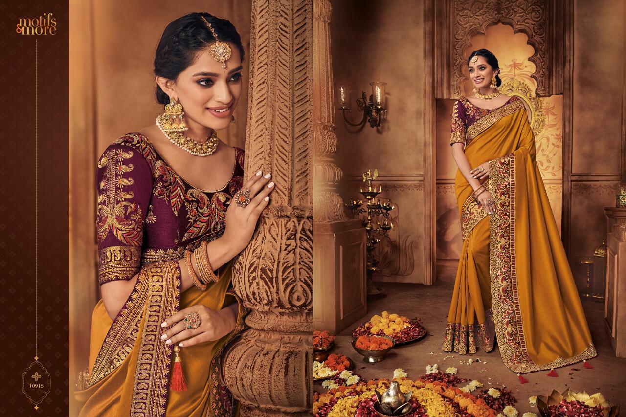 Motifs And More Vol 9 10901-10916 Series Exclusive Designs Of Saris For Diwali 2019