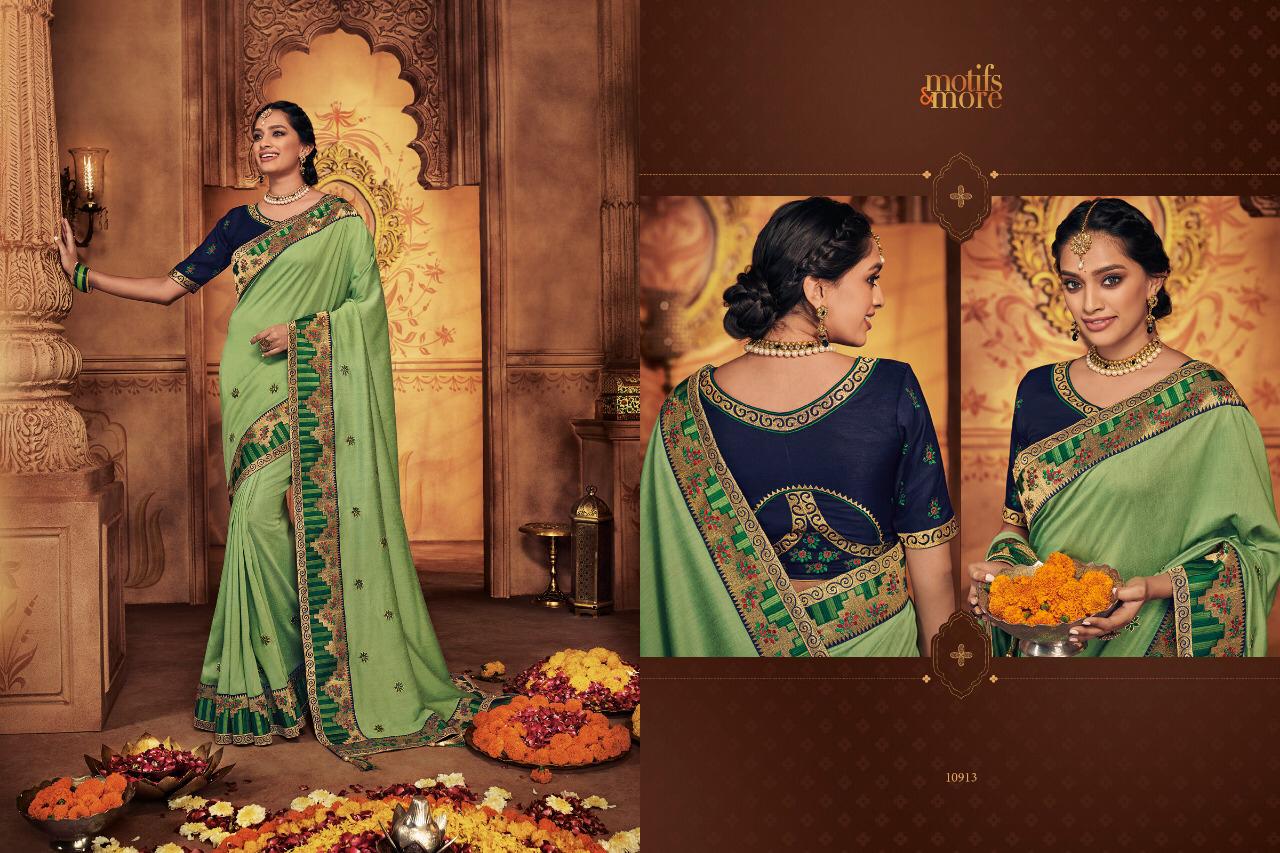 Motifs And More Vol 9 10901-10916 Series Exclusive Designs Of Saris For Diwali 2019