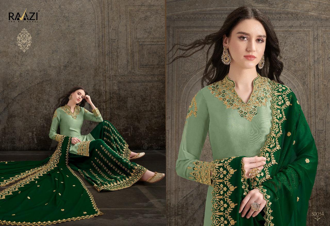 Raazi Dilbaro 30033-30040 Series Heavy Sharara Style Exclusive Branded Suits Collection