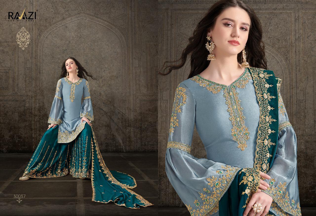 Raazi Dilbaro 30033-30040 Series Heavy Sharara Style Exclusive Branded Suits Collection