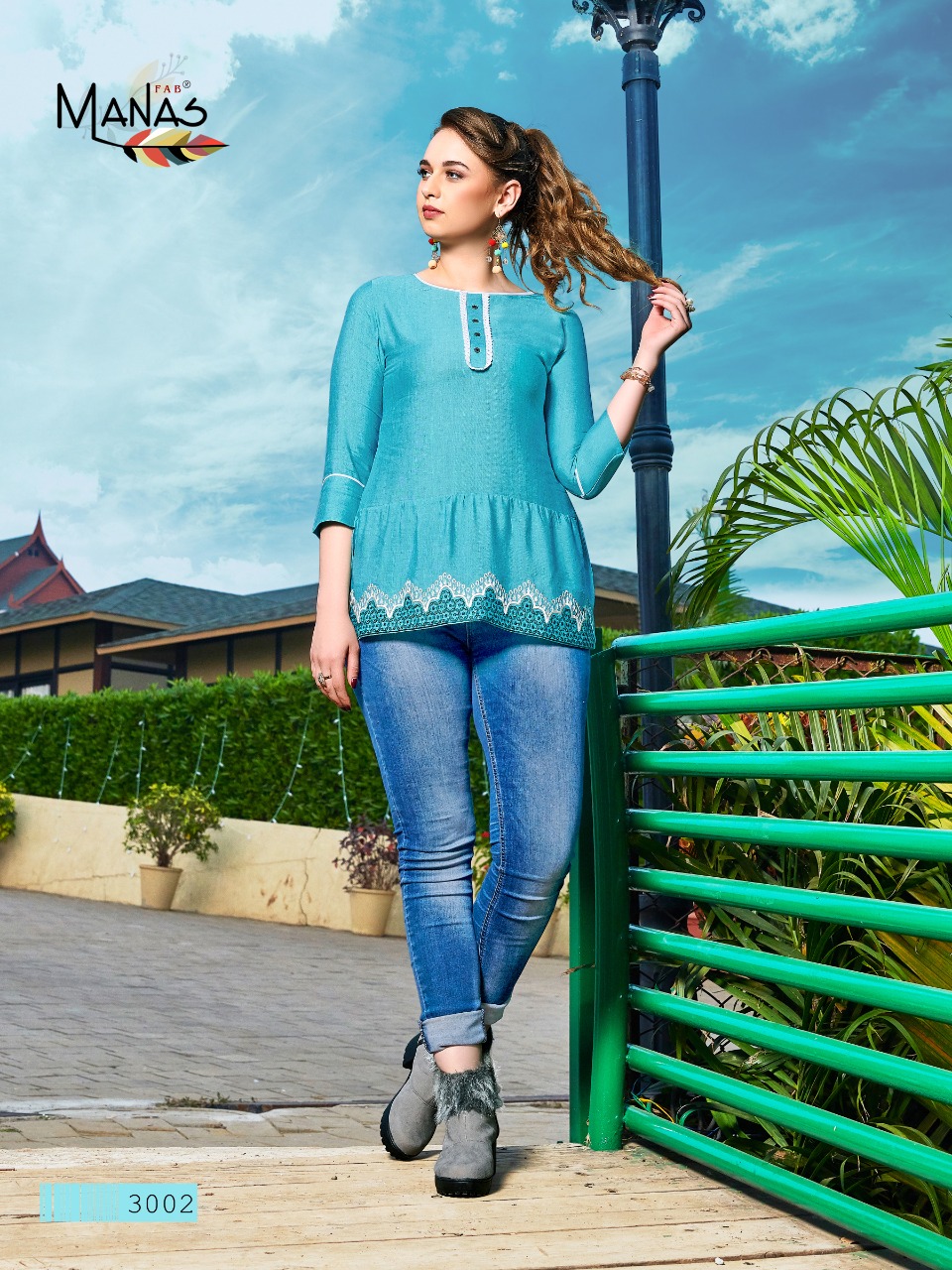 Rimzim By Manas Viscose Rayon Short Top For Summer Special