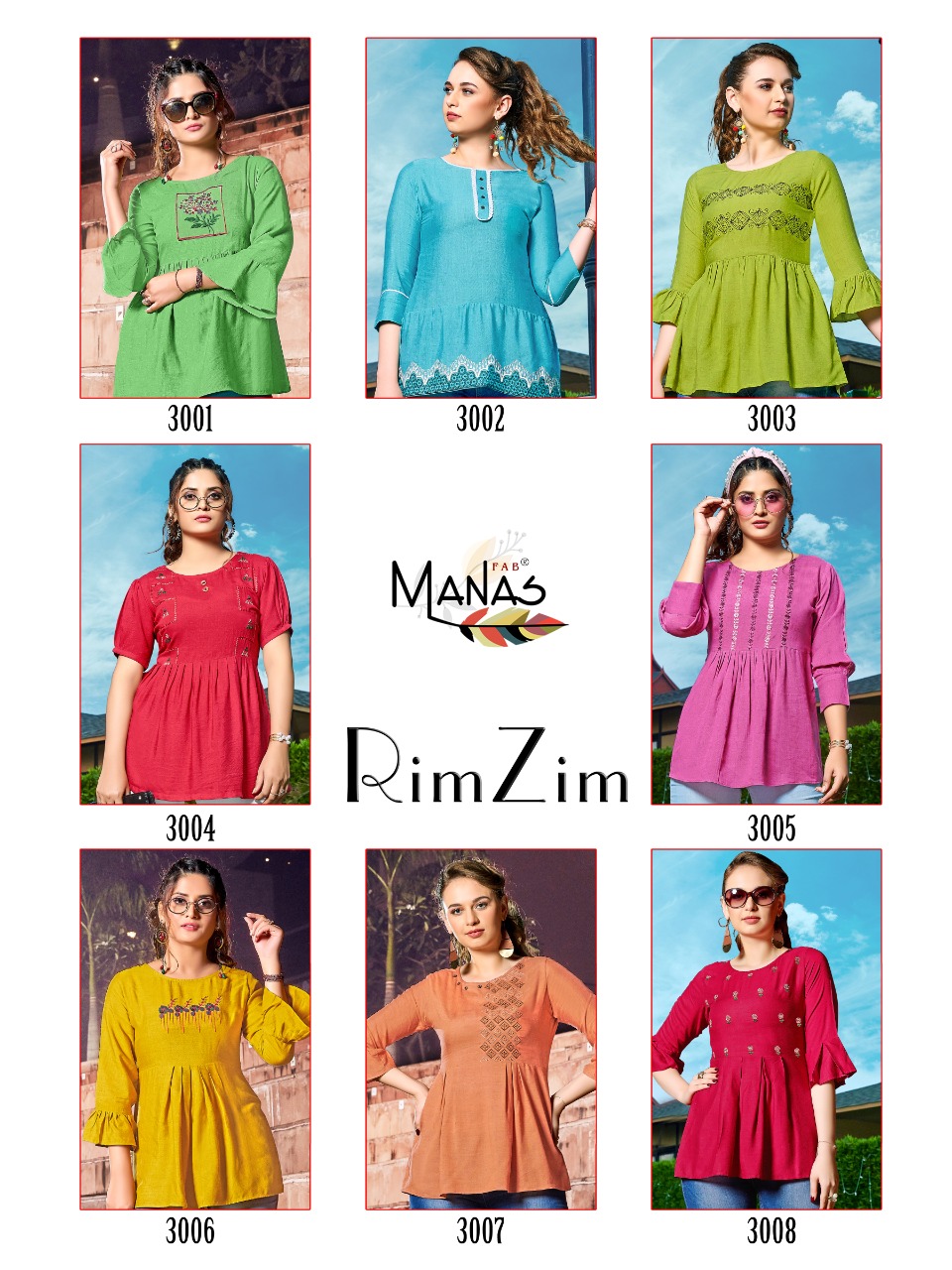 Rimzim By Manas Viscose Rayon Short Top For Summer Special