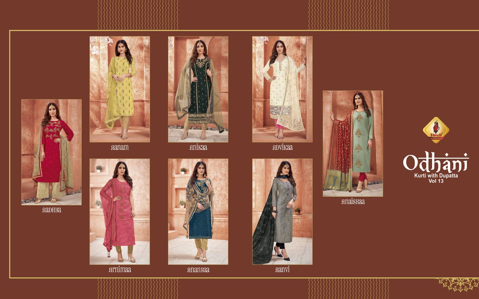 Shruti Present Odhani Vol 13 Readymade Party Wear Kurti With Dupatta Online Shopping