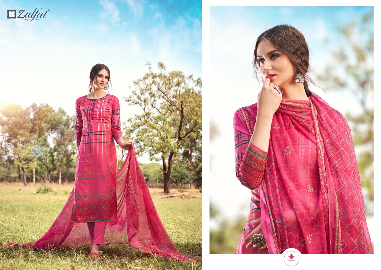 Zulfat Designer Adah Cotton Chidadar Material Wholesaler In Surat Textile Market