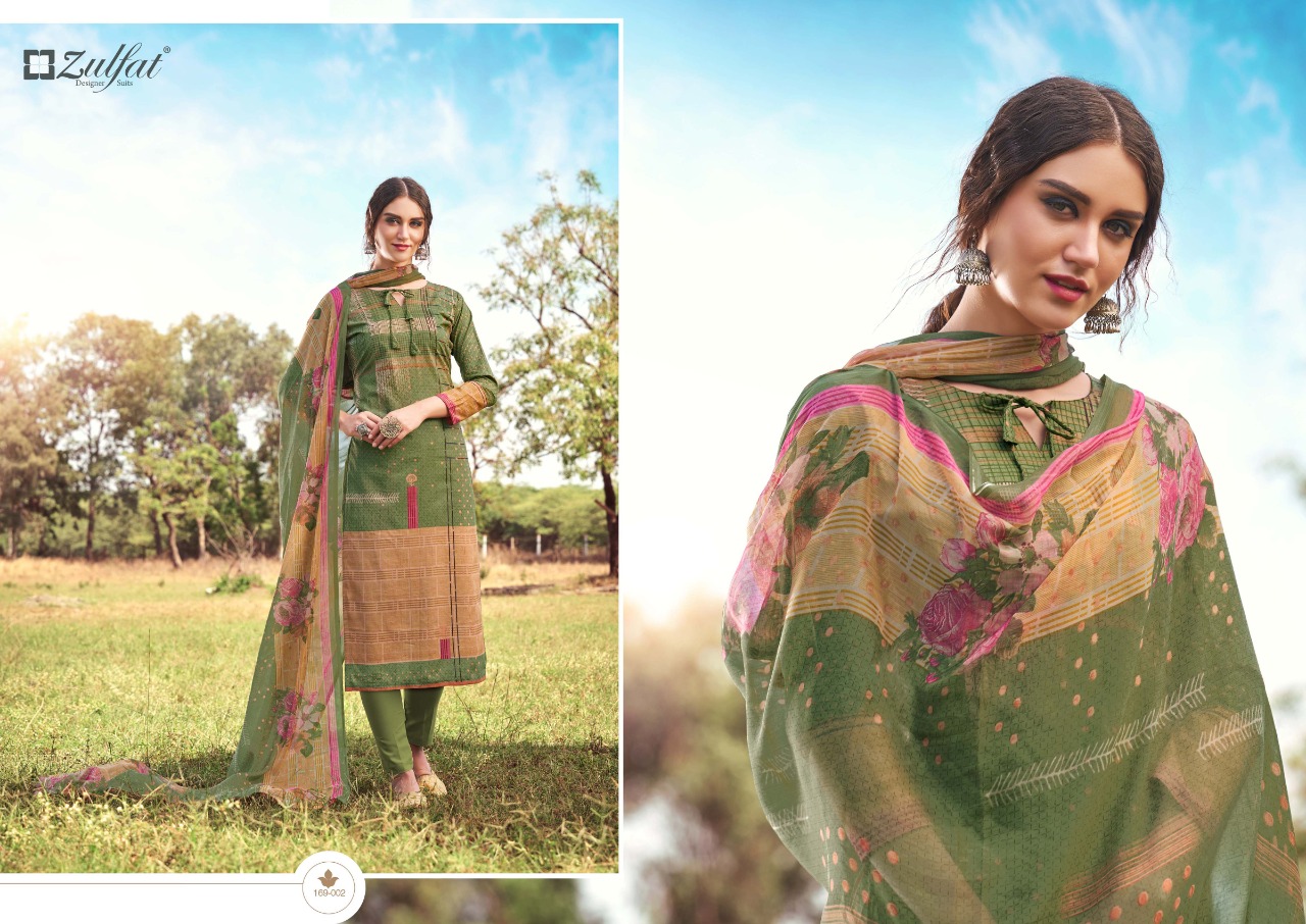 Zulfat Designer Adah Cotton Chidadar Material Wholesaler In Surat Textile Market