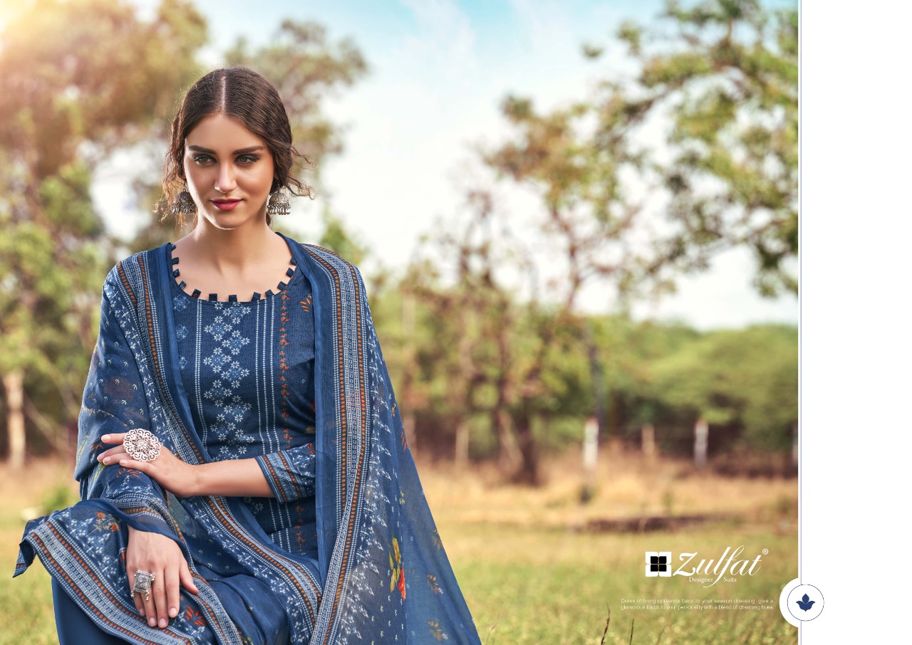 Zulfat Designer Adah Cotton Chidadar Material Wholesaler In Surat Textile Market