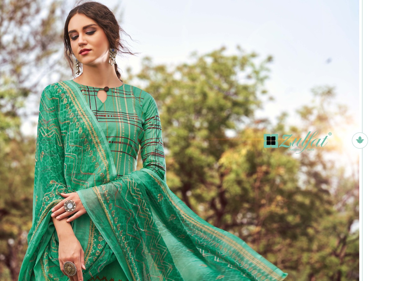 Zulfat Designer Adah Cotton Chidadar Material Wholesaler In Surat Textile Market