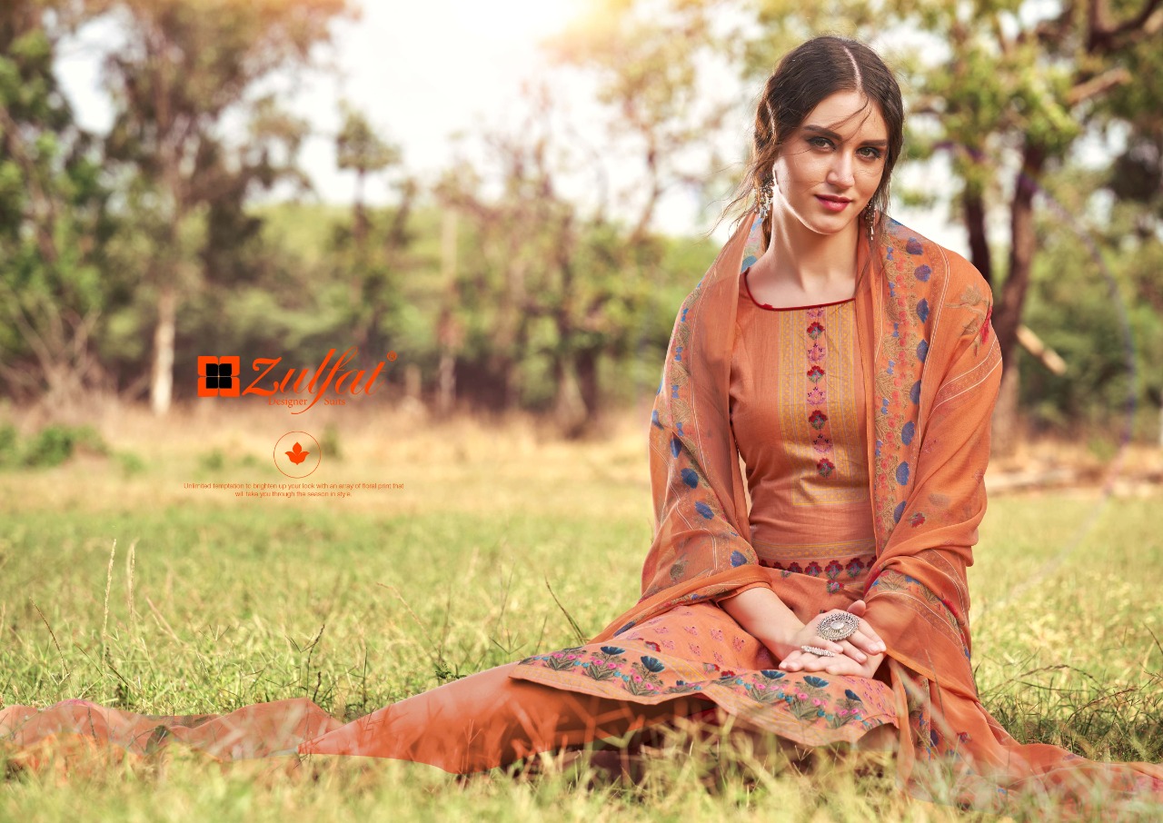 Zulfat Designer Adah Cotton Chidadar Material Wholesaler In Surat Textile Market