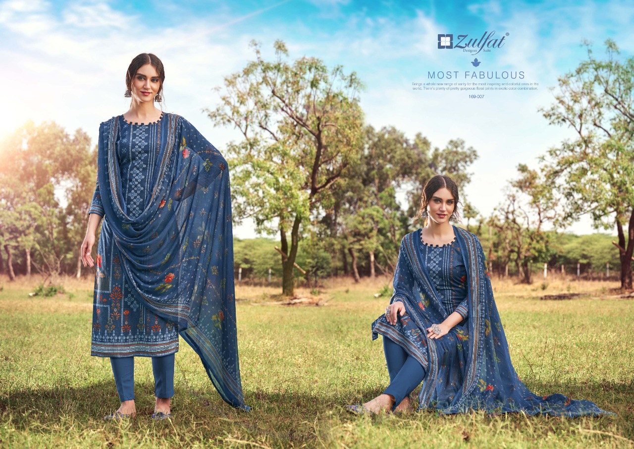 Zulfat Designer Adah Cotton Chidadar Material Wholesaler In Surat Textile Market
