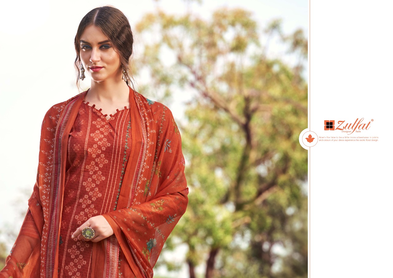 Zulfat Designer Adah Cotton Chidadar Material Wholesaler In Surat Textile Market