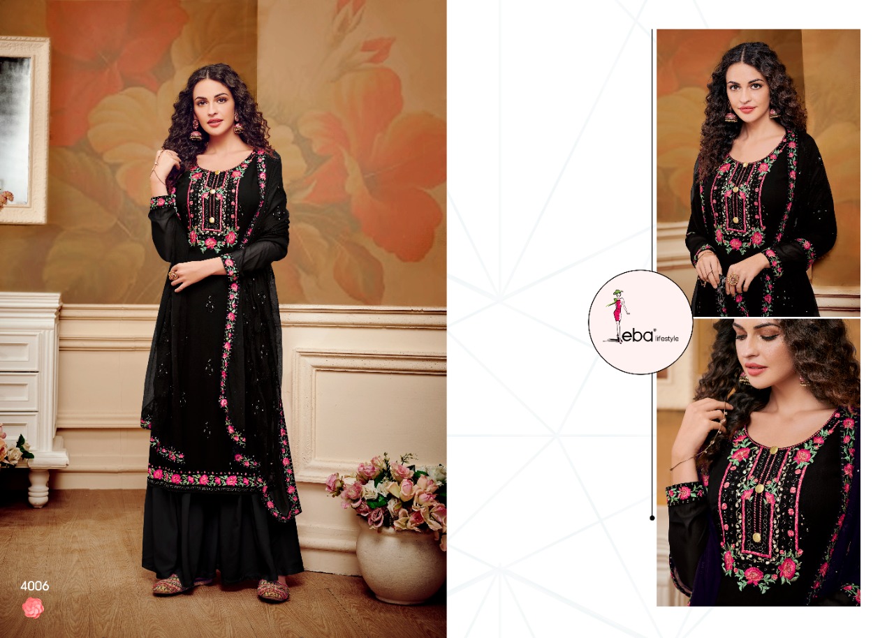 Eba Lifestyle Noorjahan Vol 1 Georgette Heavy Embroidery Stunning Look Suit