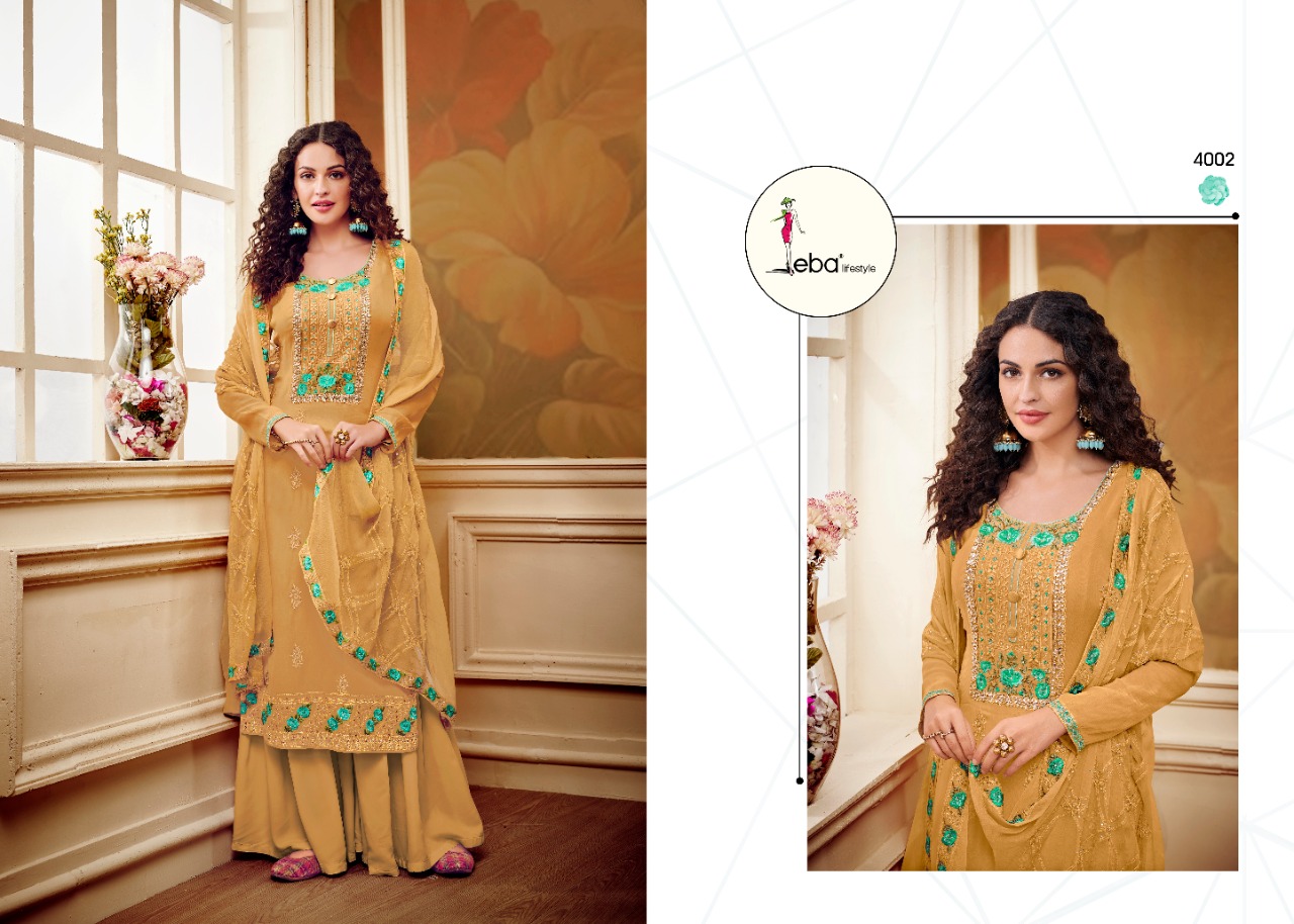 Eba Lifestyle Noorjahan Vol 1 Georgette Heavy Embroidery Stunning Look Suit