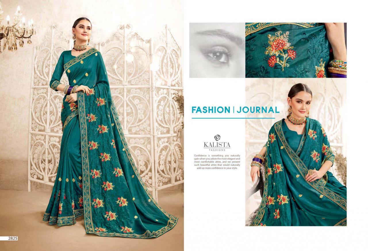 Kalista Golden Girl Sana Silk Embroidery Saree Online Supplier