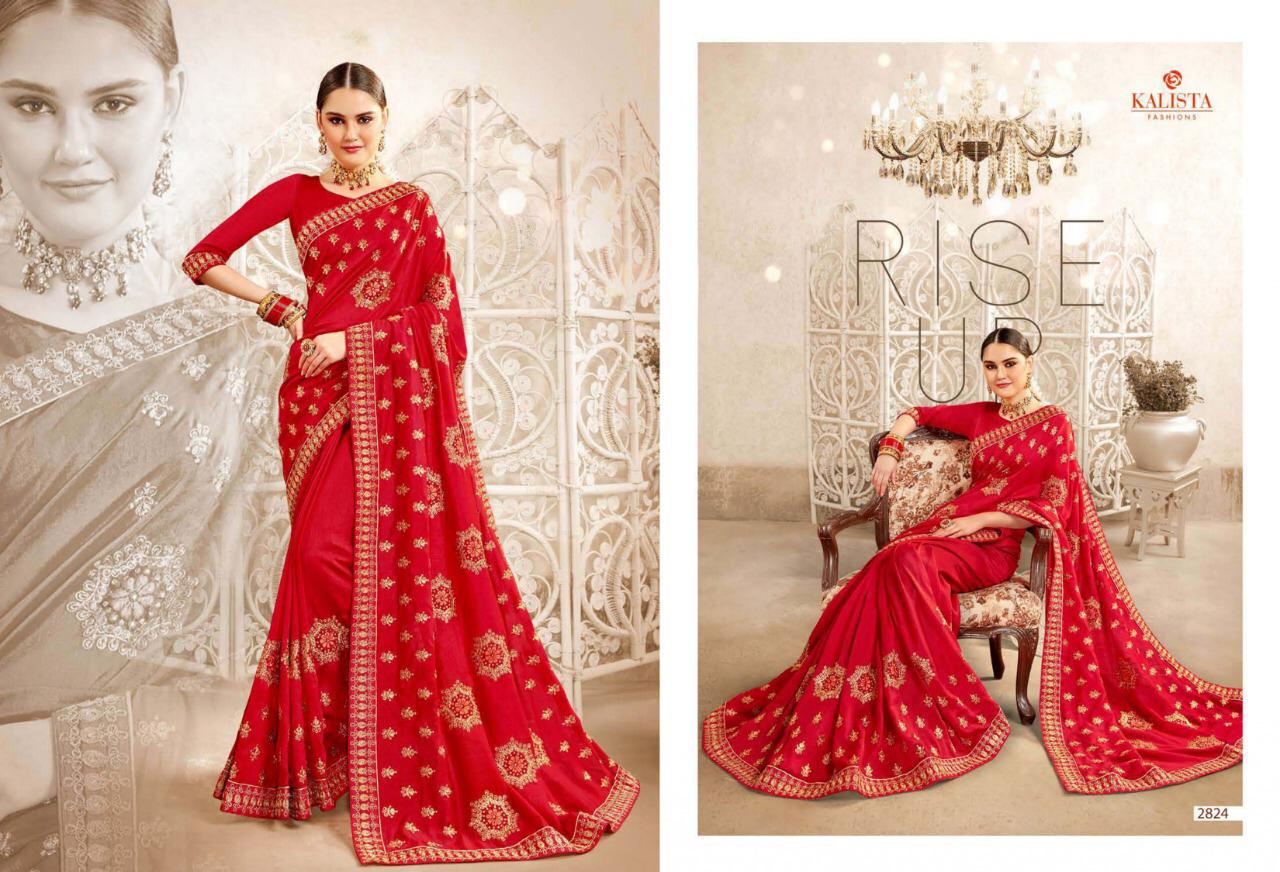 Kalista Golden Girl Sana Silk Embroidery Saree Online Supplier