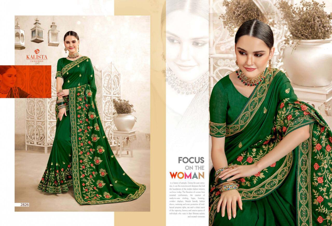 Kalista Golden Girl Sana Silk Embroidery Saree Online Supplier