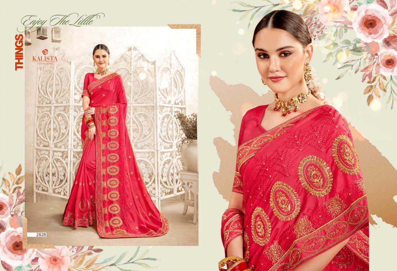 Kalista Golden Girl Sana Silk Embroidery Saree Online Supplier