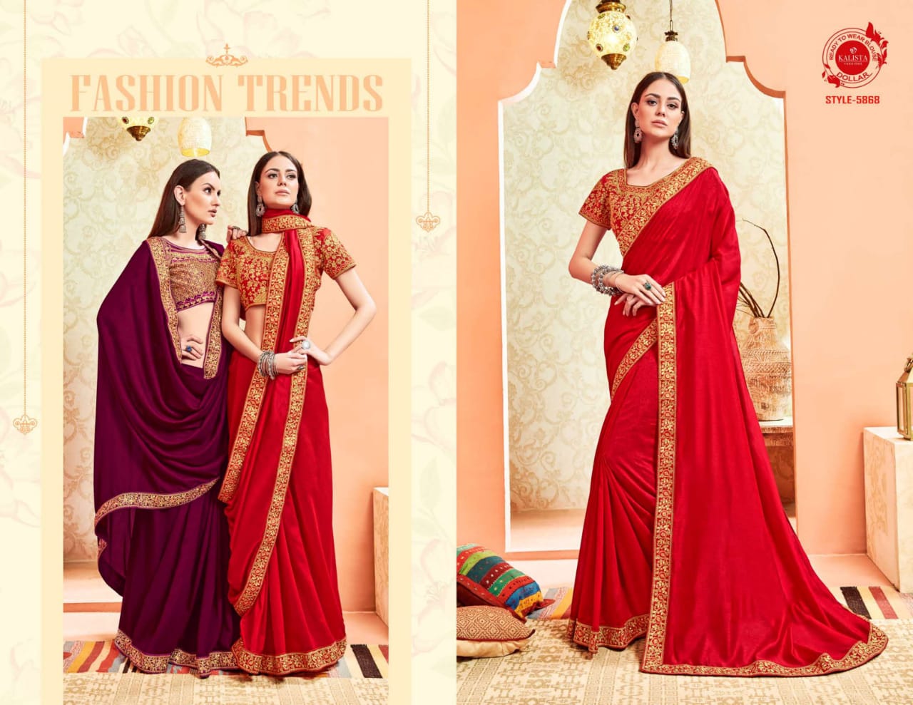 Kalista Present Dollar Vichitra Silk Traditional Wear Saree Wholesaler