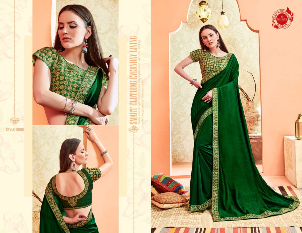 Kalista Present Dollar Vichitra Silk Traditional Wear Saree Wholesaler
