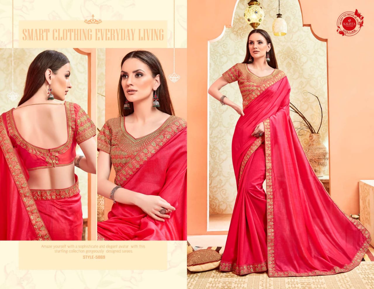 Kalista Present Dollar Vichitra Silk Traditional Wear Saree Wholesaler
