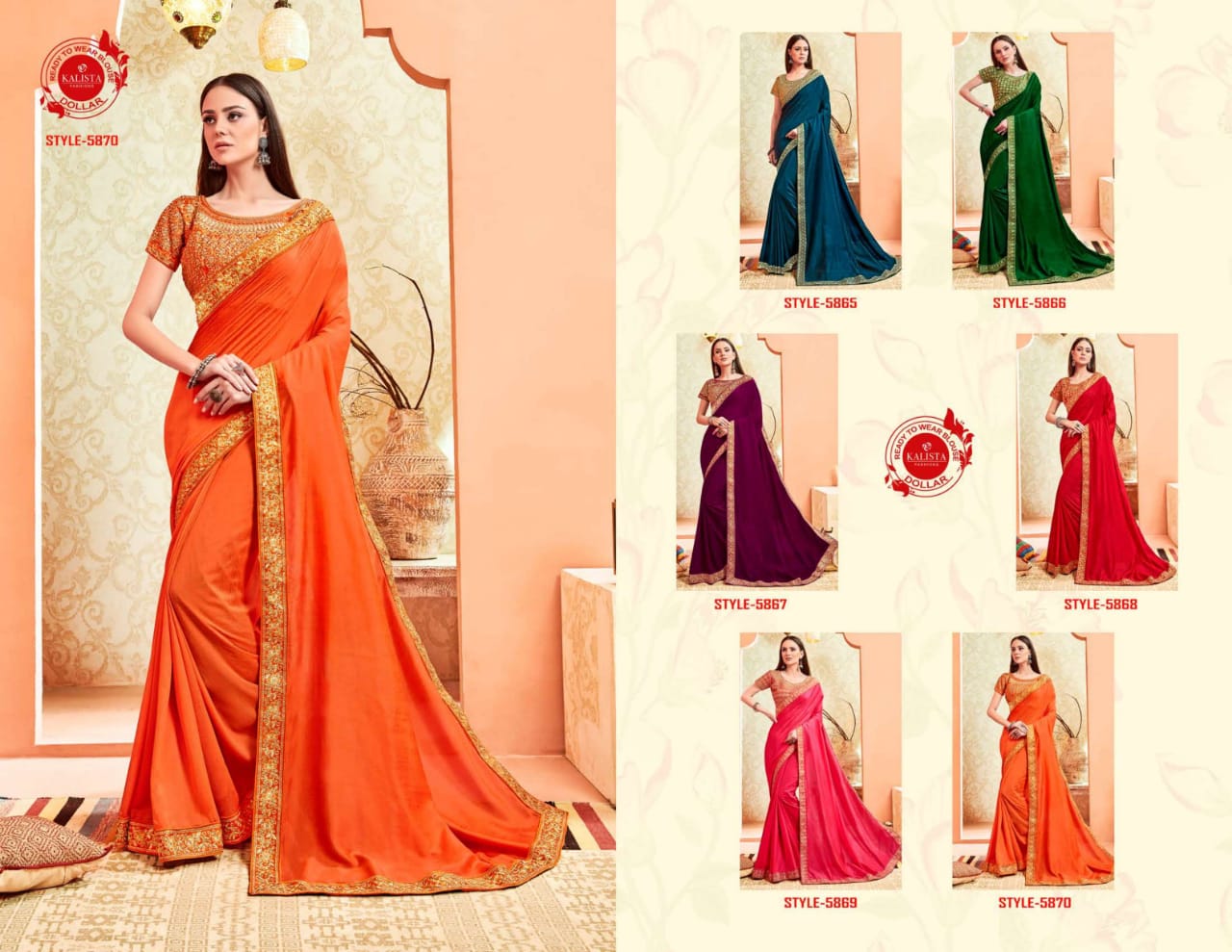 Kalista Present Dollar Vichitra Silk Traditional Wear Saree Wholesaler