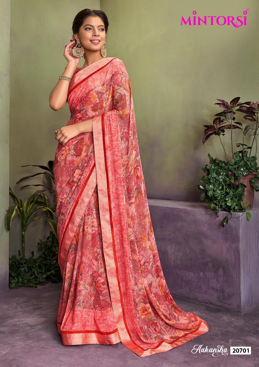 Mintorsi Aakansha Weightless Georgette Printed Designer Saree