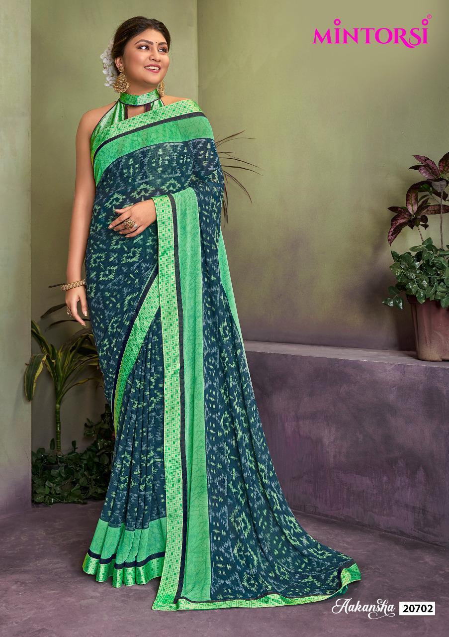 Mintorsi Aakansha Weightless Georgette Printed Designer Saree