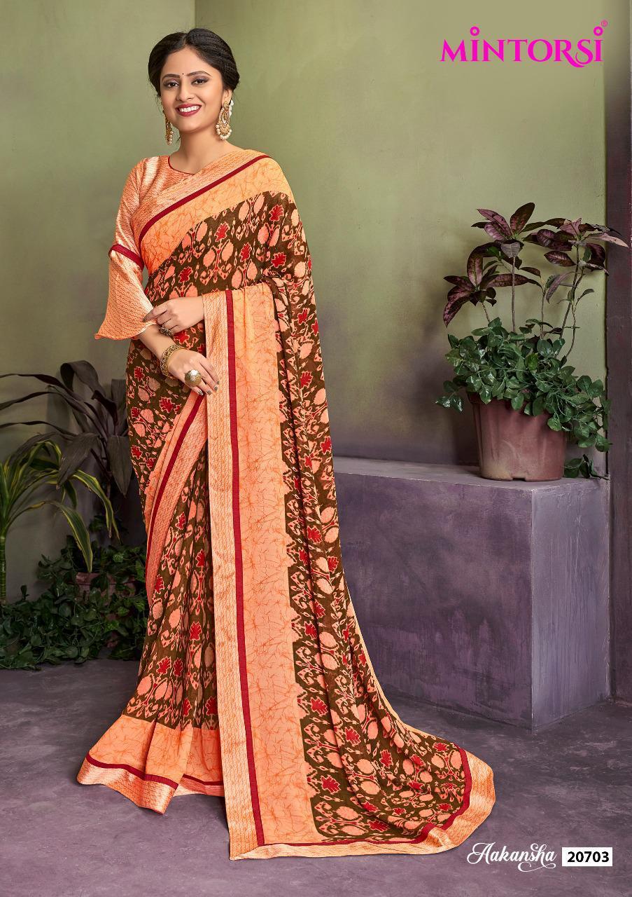 Mintorsi Aakansha Weightless Georgette Printed Designer Saree