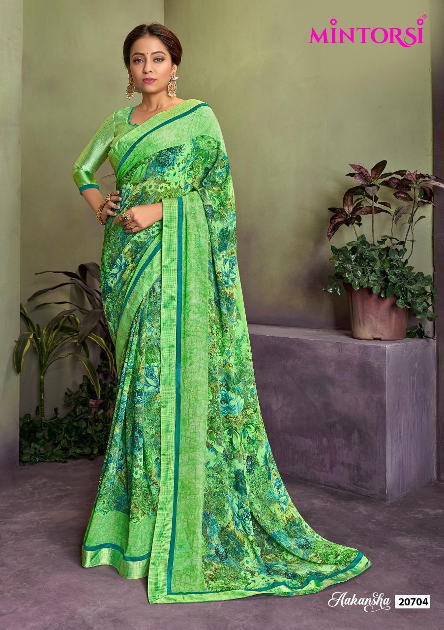 Mintorsi Aakansha Weightless Georgette Printed Designer Saree