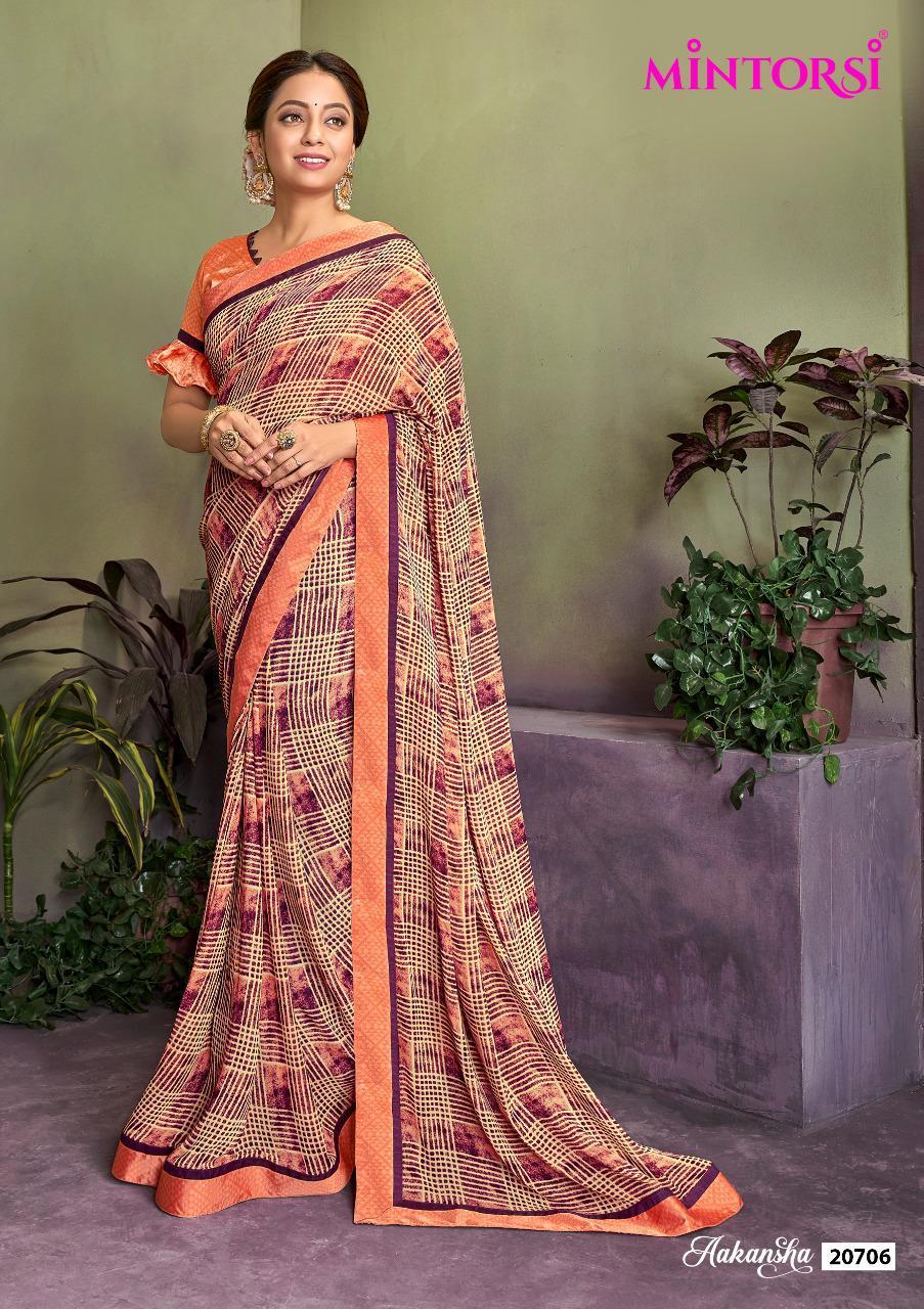 Mintorsi Aakansha Weightless Georgette Printed Designer Saree