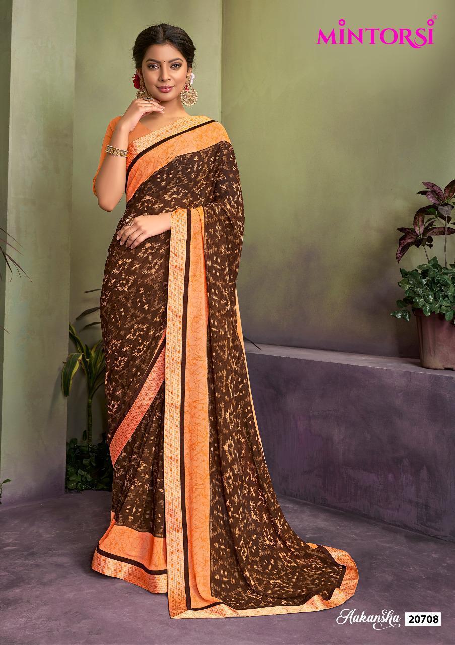 Mintorsi Aakansha Weightless Georgette Printed Designer Saree