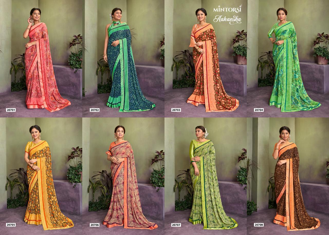 Mintorsi Aakansha Weightless Georgette Printed Designer Saree