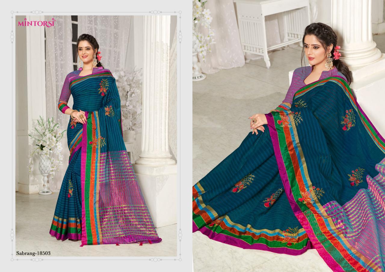 Mintorsi Sabrang Cotton Silk Traditional Wear Saree Online Shopping