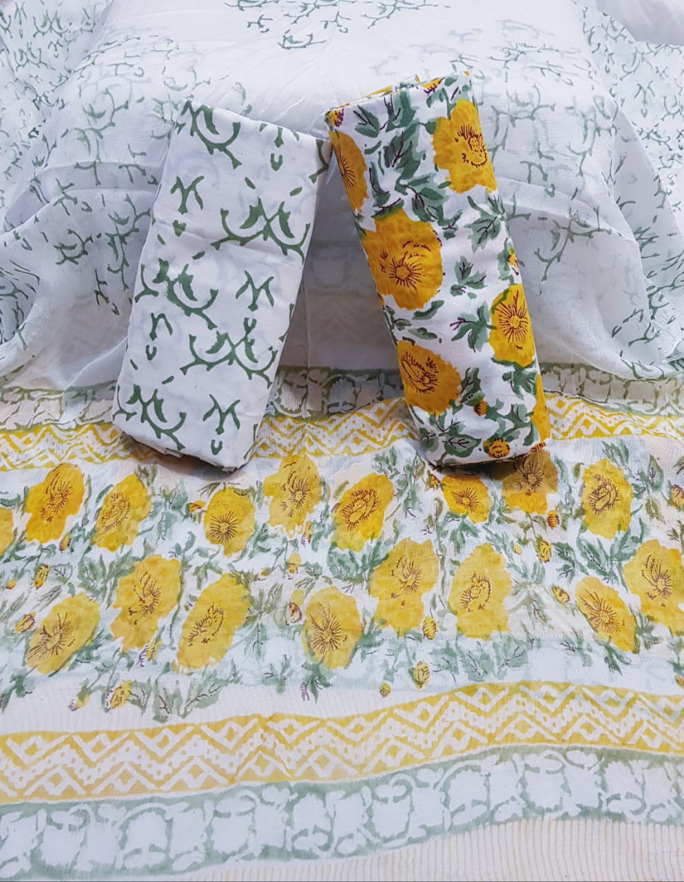 Non Catalog Cotton Printed Suits With Chiffon Dupatta Buy Online At Cheapest Rates